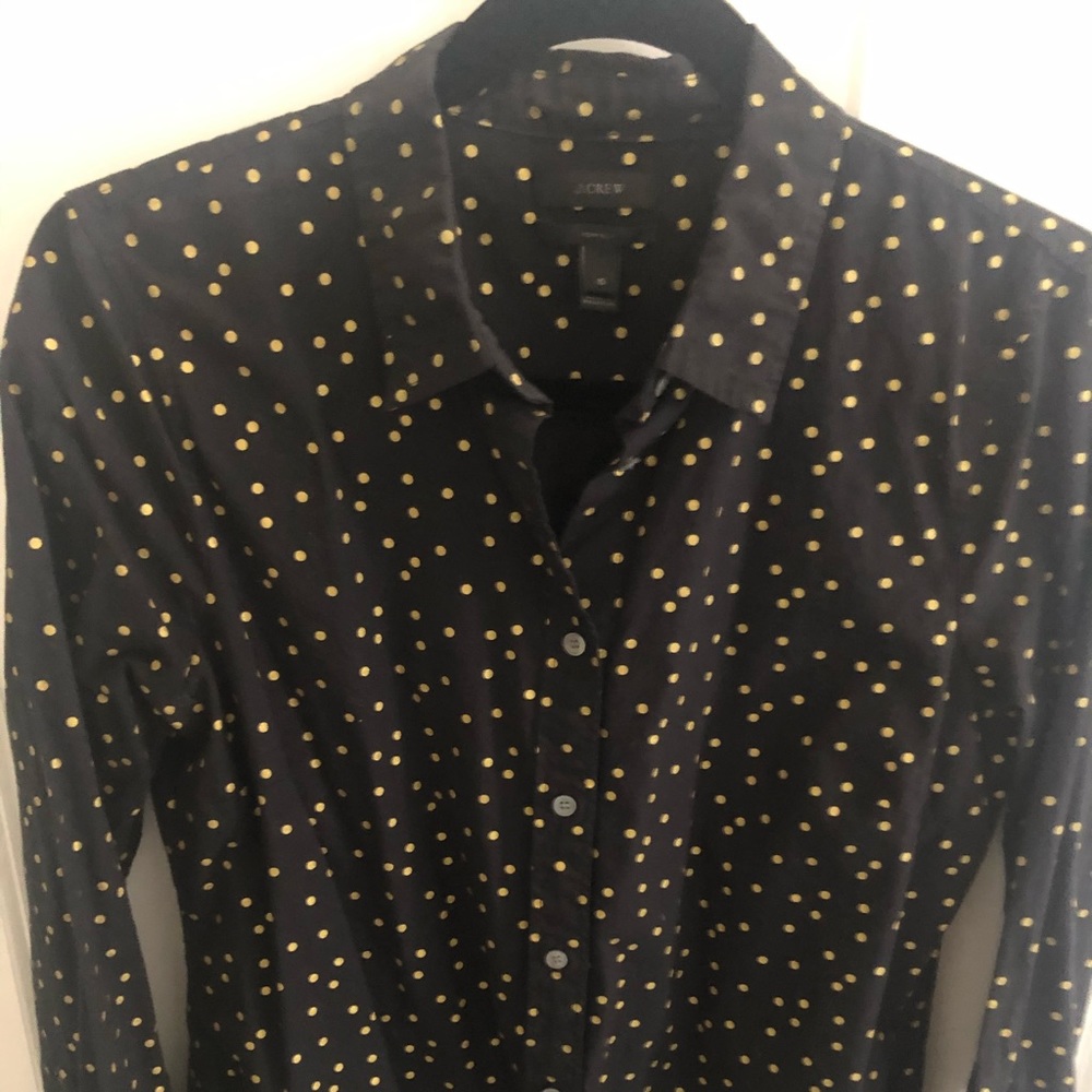 Black/gold button down